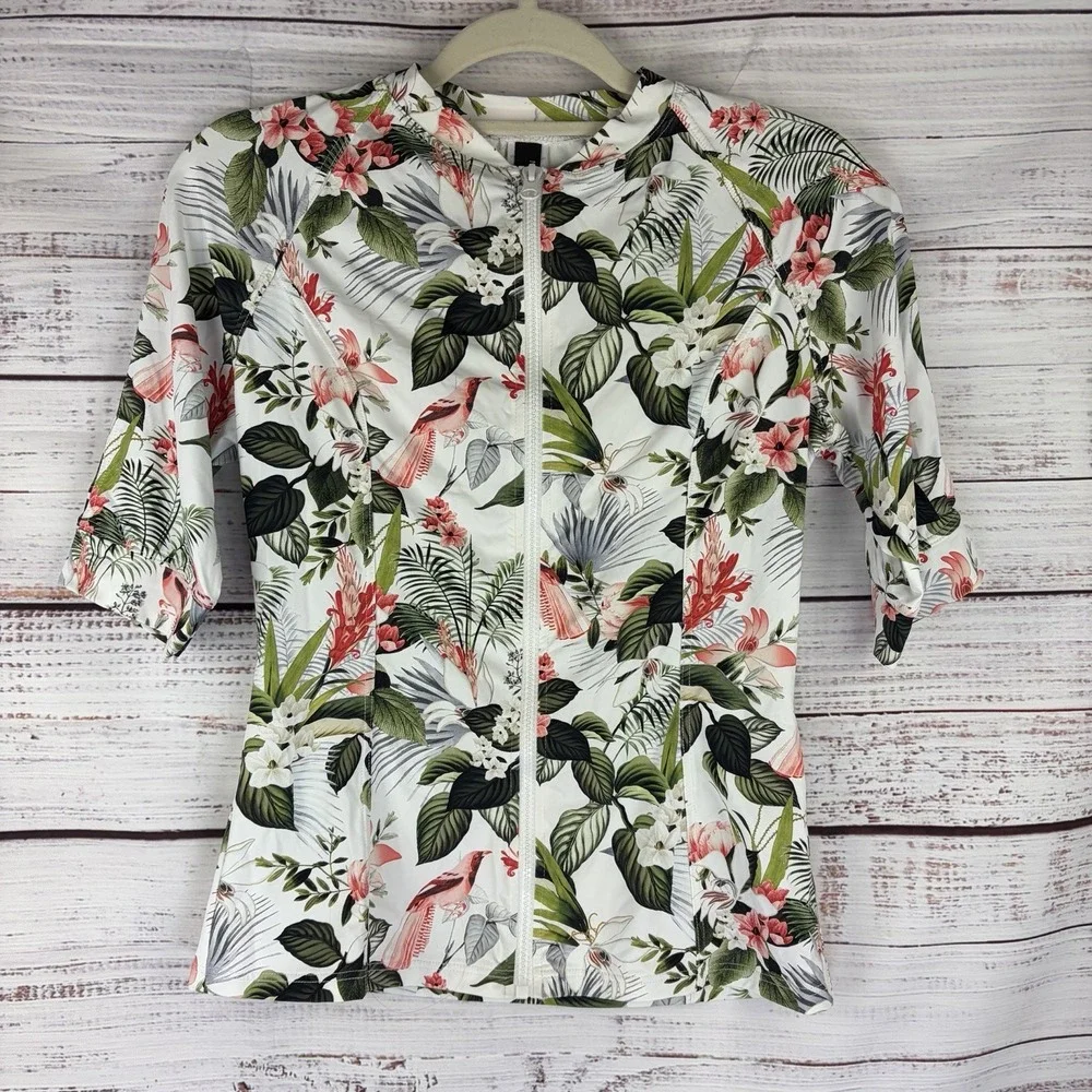 Nip Tuck Swim 8 Full Zip Sun Safe Top UPF 50 Isle of Waimea Swimwear